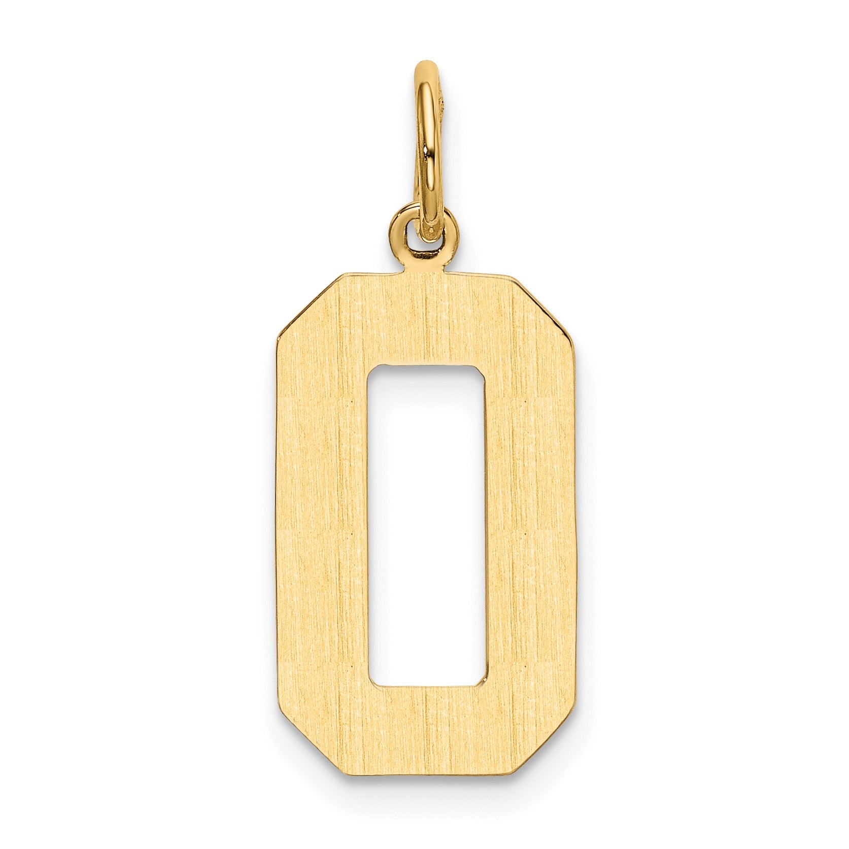 14k Large Polished Number 0 Charm