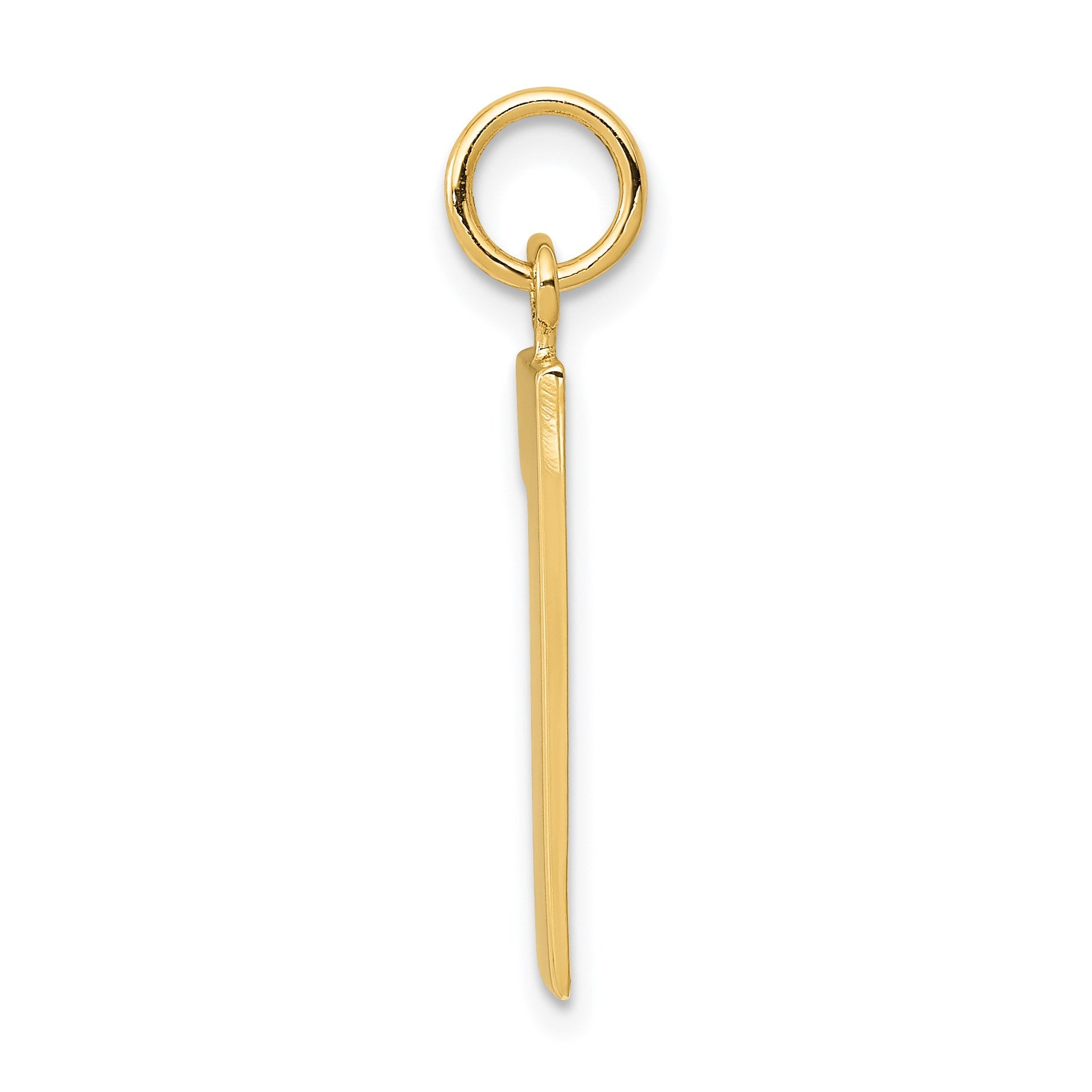 14k  Large Polished Number 1 Charm
