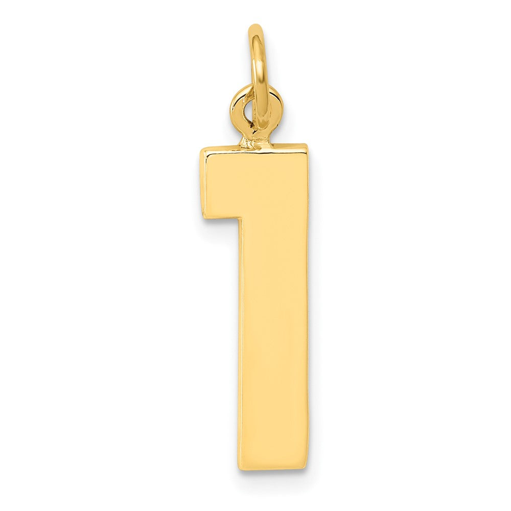 14k  Large Polished Number 1 Charm