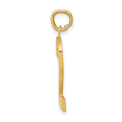 14k  Large Polished Number 2 Charm