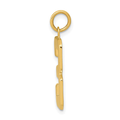 14k Large Polished Number 3 Charm