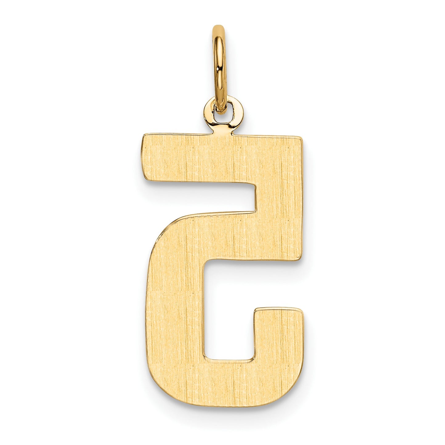 14k  Large Polished Number 5 Charm