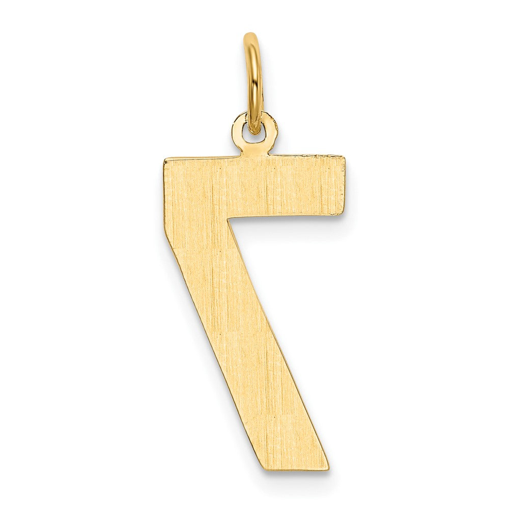 14k  Large Polished Number 7 Charm