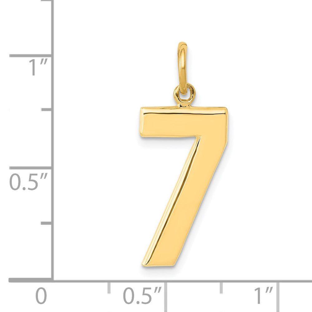 14k  Large Polished Number 7 Charm