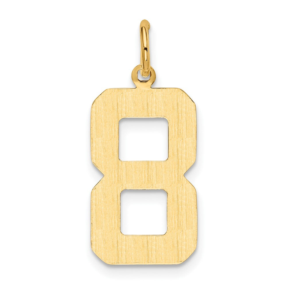 14k  Large Polished Number 8 Charm