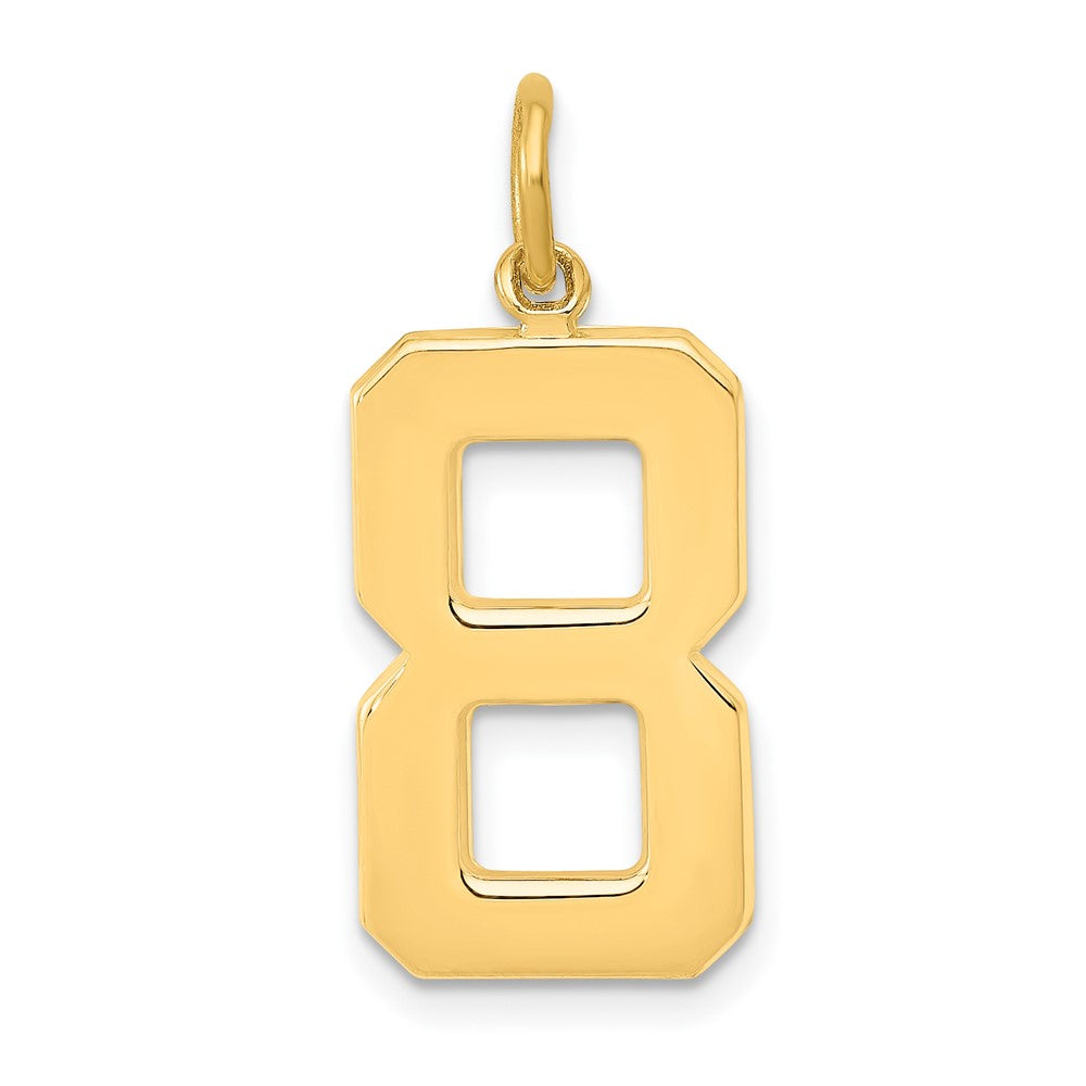 14k  Large Polished Number 8 Charm