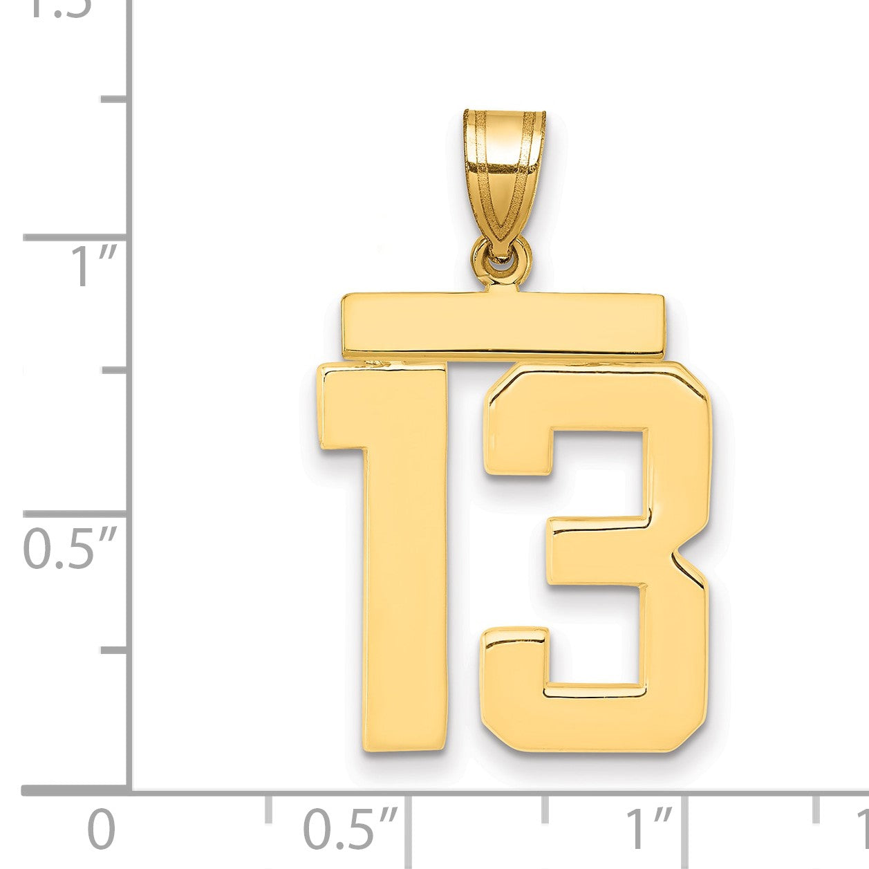 14k Large Polished Number 13 Charm