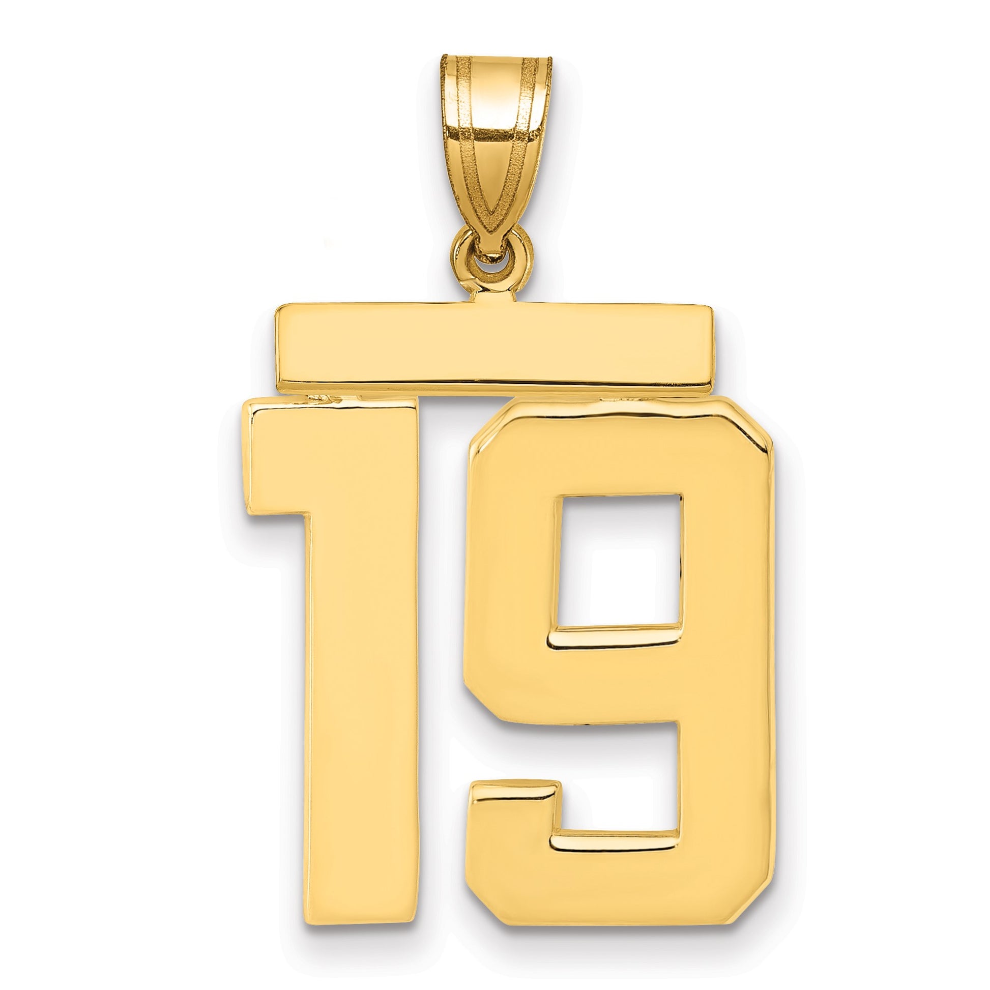 14k Large Polished Number 19 Charm