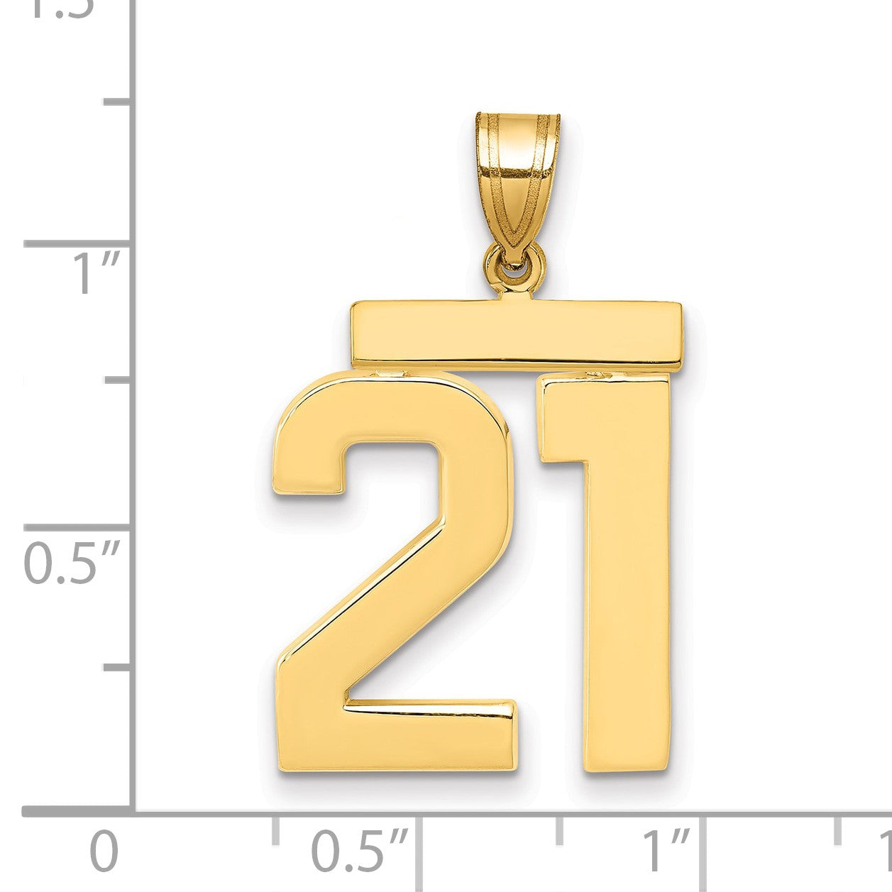 14k Large Polished Number 21 Charm
