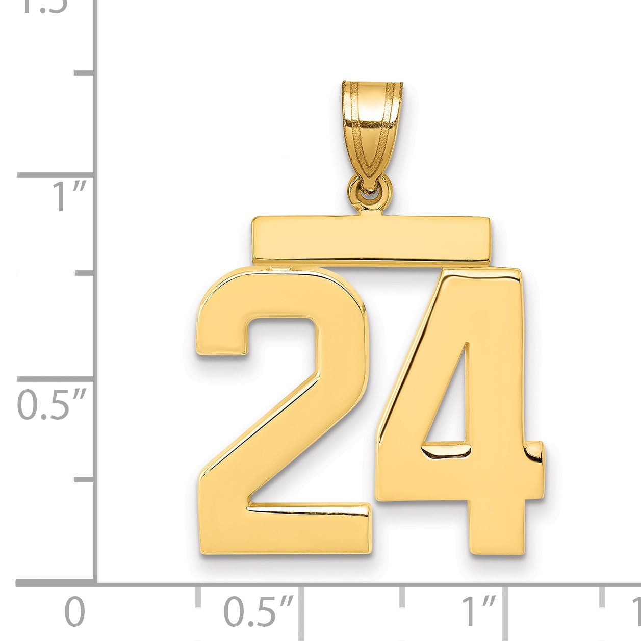 14k Large Polished Number 24 Charm
