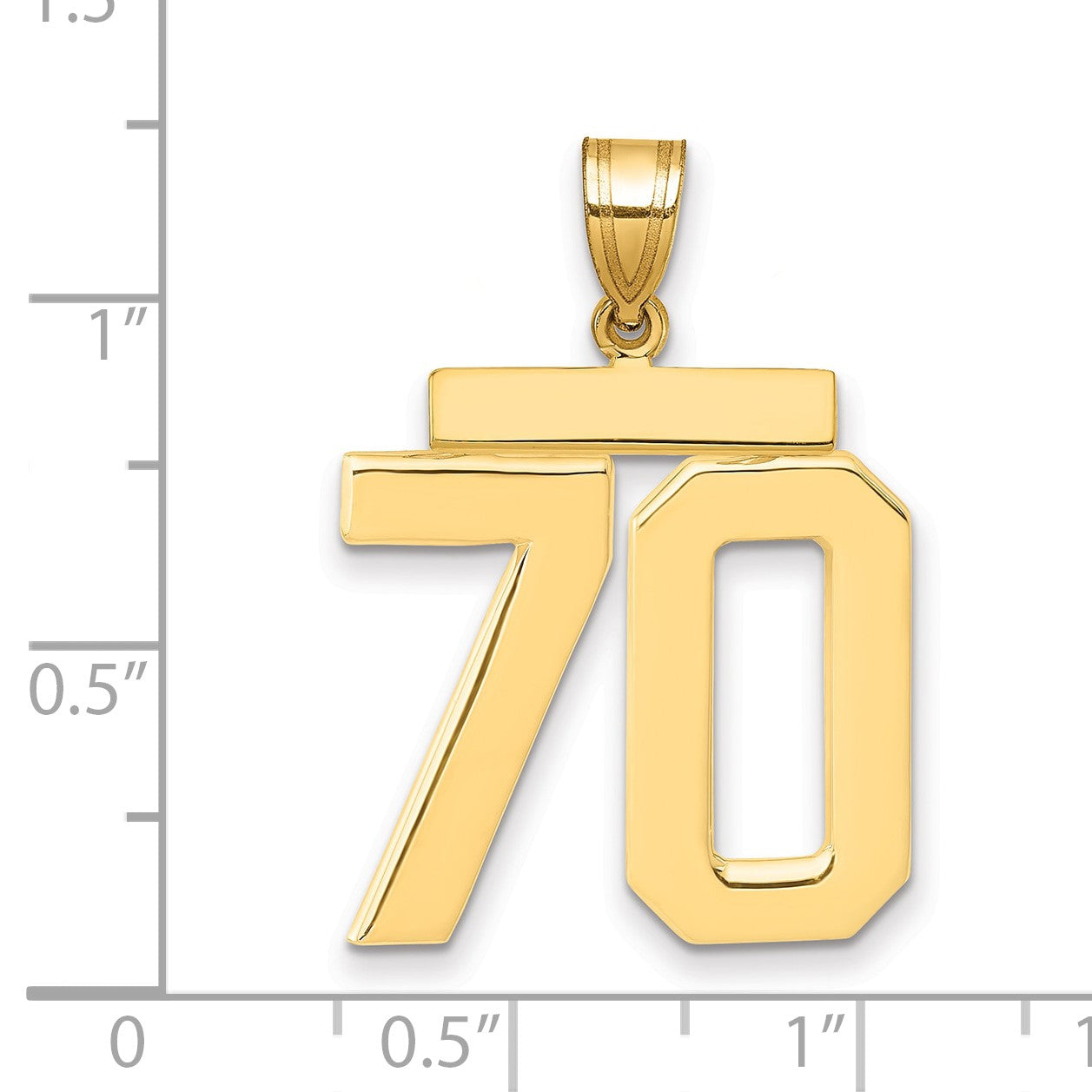 14k Large Polished Number 70 Charm