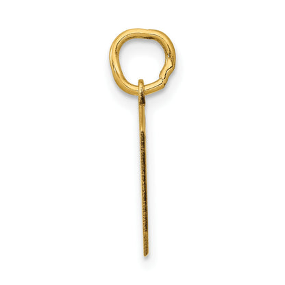 14k Small Polished Number 0 Charm