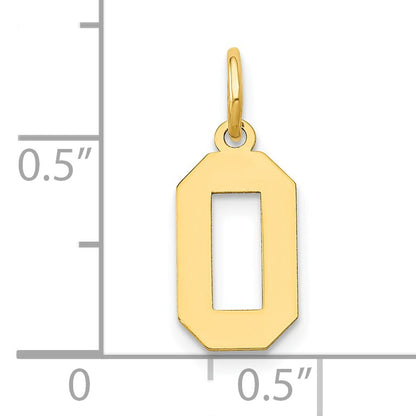 14k Small Polished Number 0 Charm