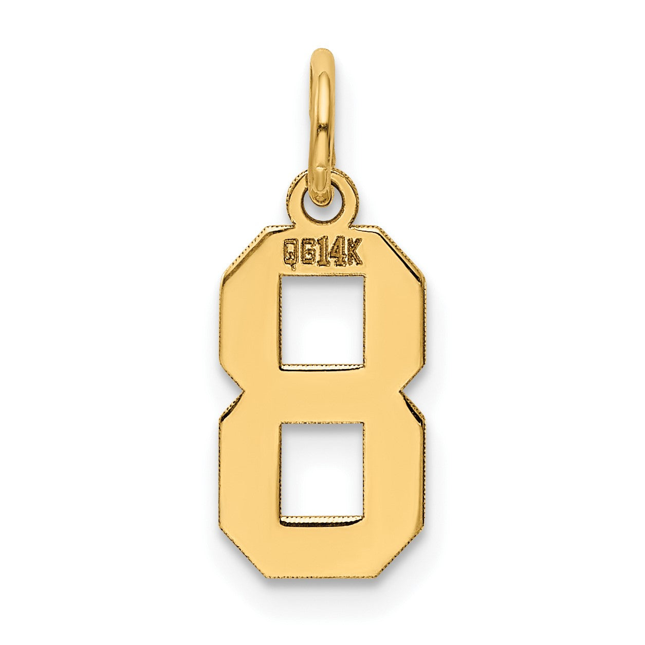 14k Small Polished Number 8 Charm