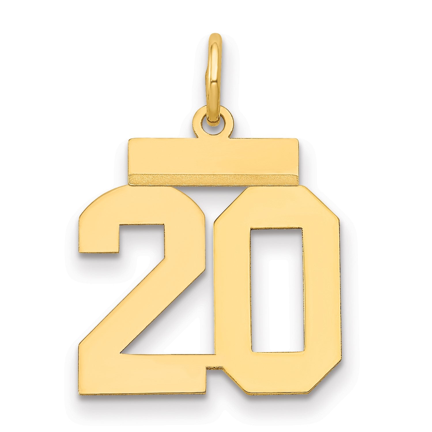 14k Small Polished Number 20 Charm