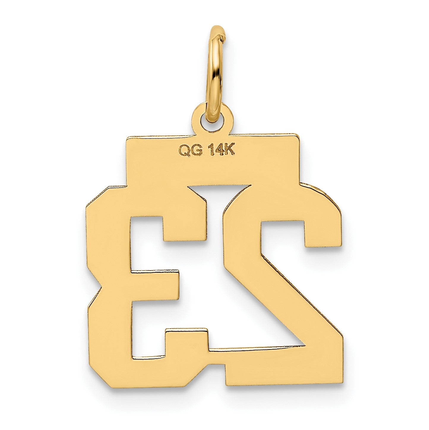 14k Small Polished Number 23 Charm