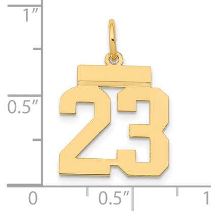 14k Small Polished Number 23 Charm