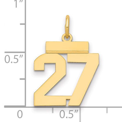 14k Small Polished Number 27 Charm