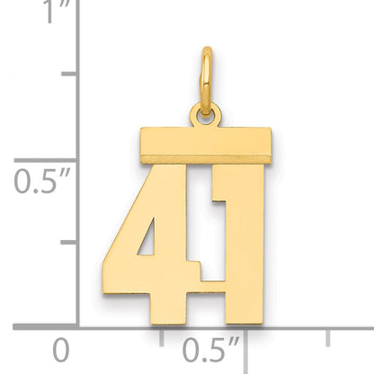 14k Small Polished Number 41 Charm