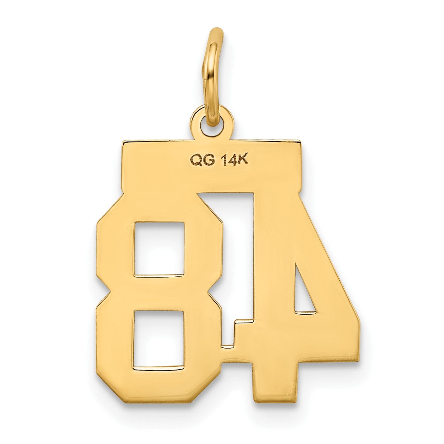 14k Small Polished Number 48 Charm