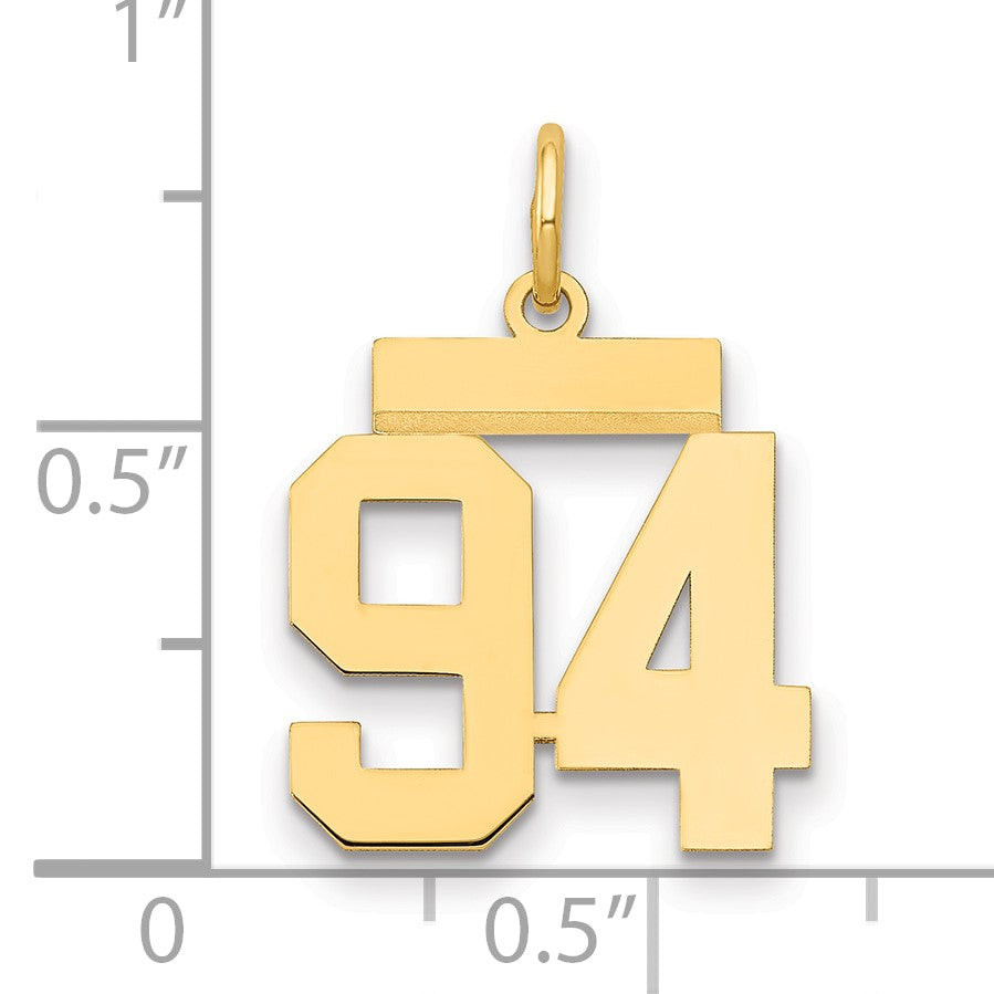 14k Small Polished Number 94 Charm