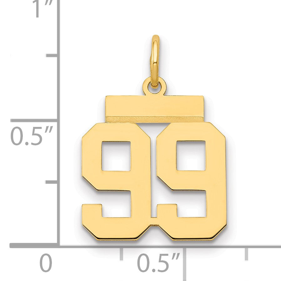 14k Small Polished Number 99 Charm