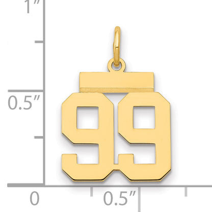 14k Small Polished Number 99 Charm