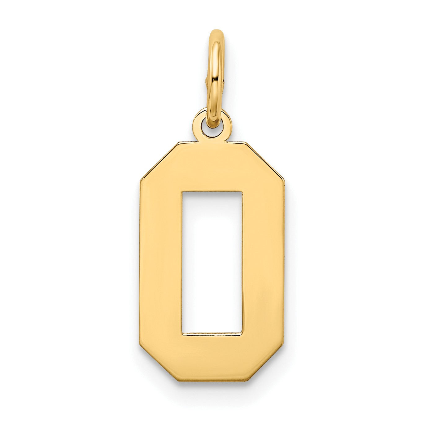 14k Medium Satin Number 0 Charm
