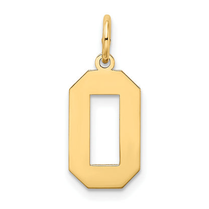 14k Medium Satin Number 0 Charm