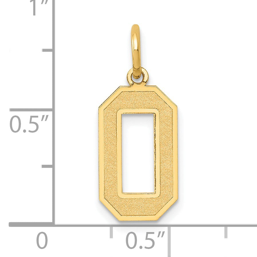 14k Medium Satin Number 0 Charm