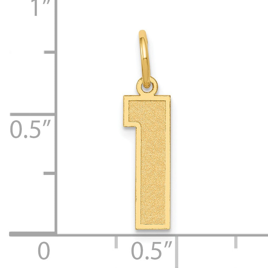 14k Medium Satin Number 1 Charm
