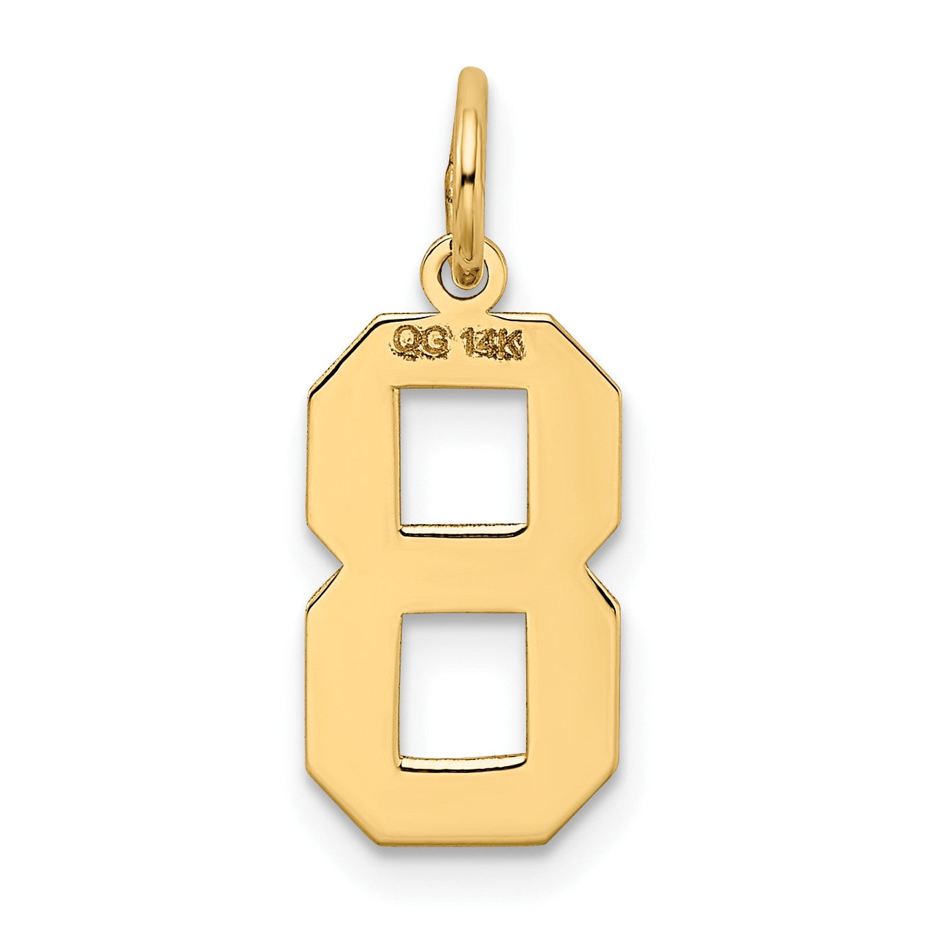 14k Medium Satin Number 8 Charm