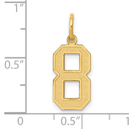 14k Medium Satin Number 8 Charm