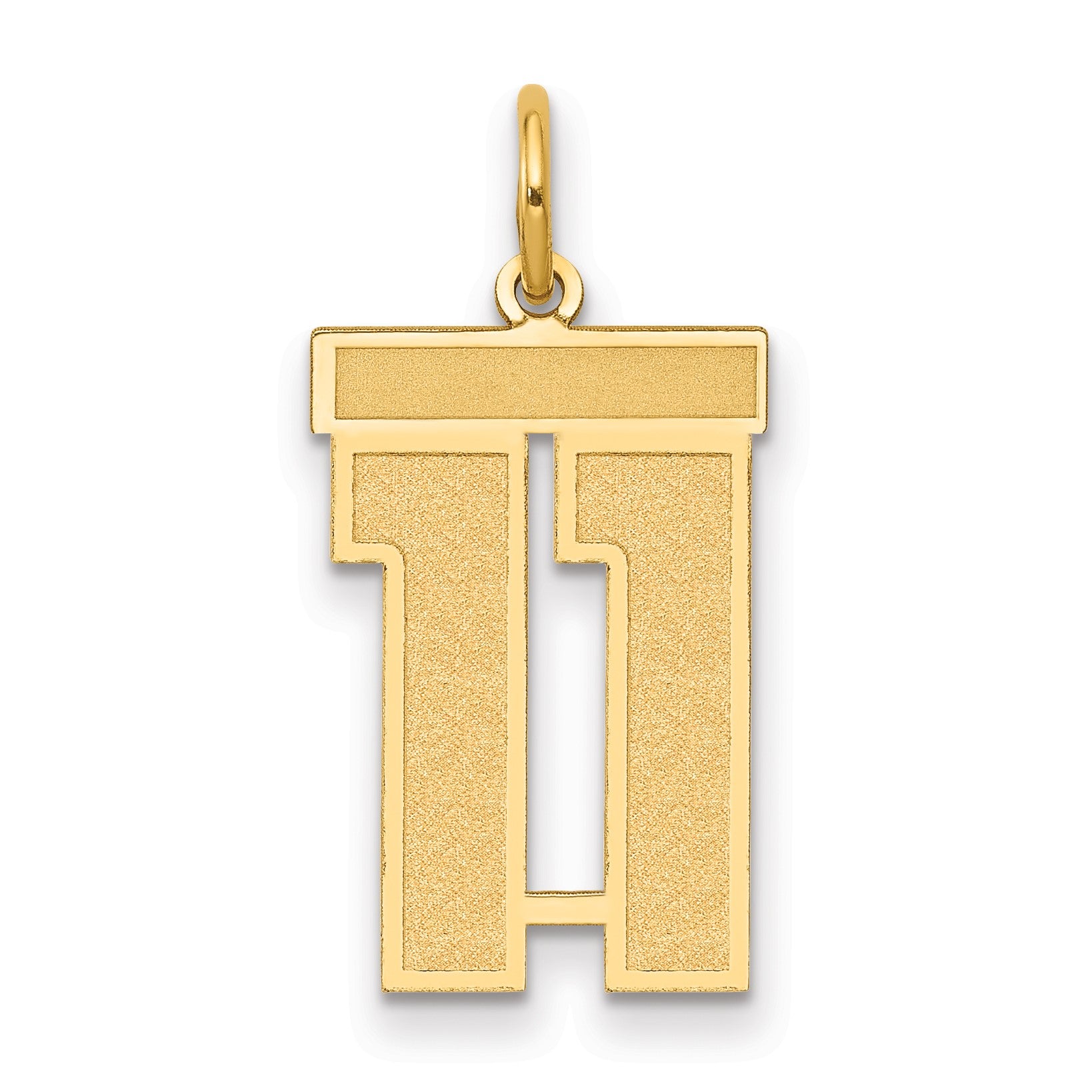 14k Medium Satin Number 11 Charm