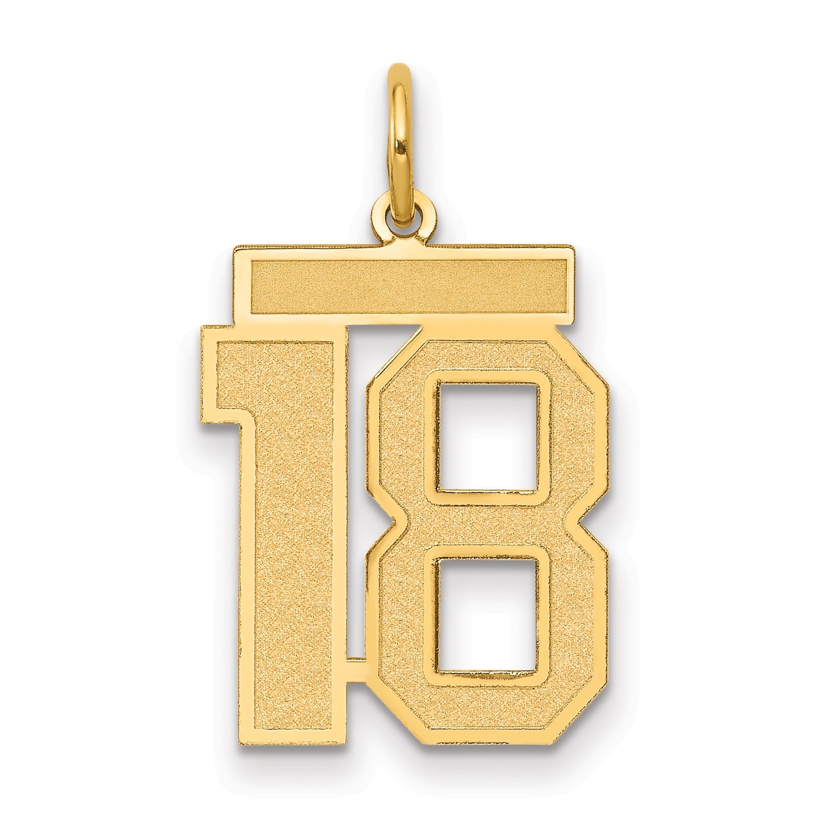 14k Medium Satin Number 18 Charm