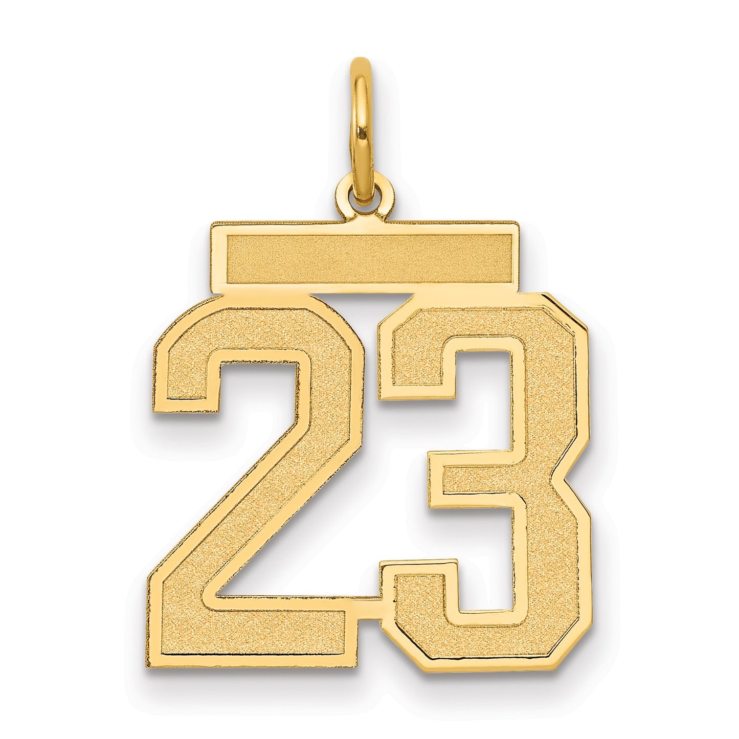 14k Medium Satin Number 23 Charm