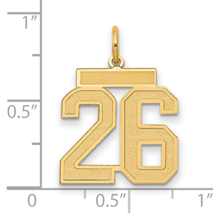 14k Medium Satin Number 26 Charm