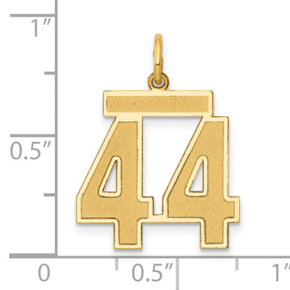 14k Medium Satin Number 44 Charm