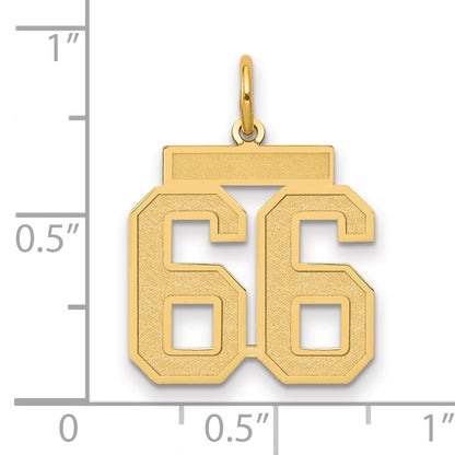 14k Medium Satin Number 66 Charm