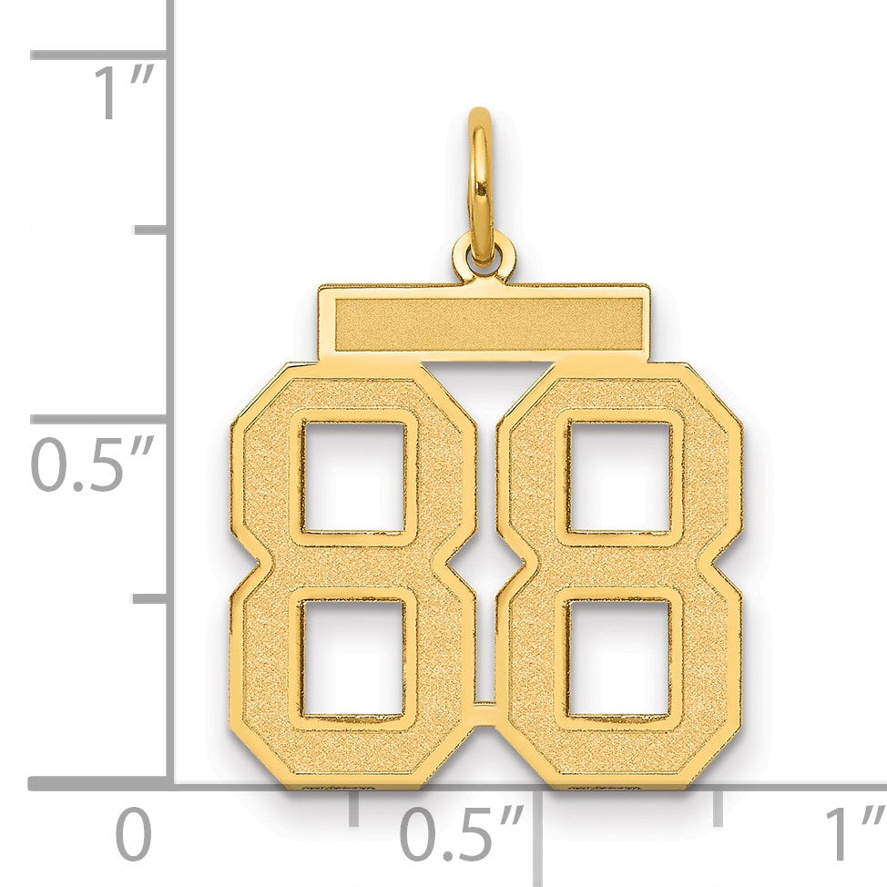 14k Medium Satin Number 88 Charm