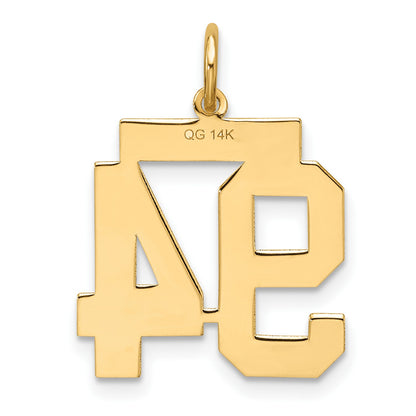 14k Medium Satin Number 94 Charm