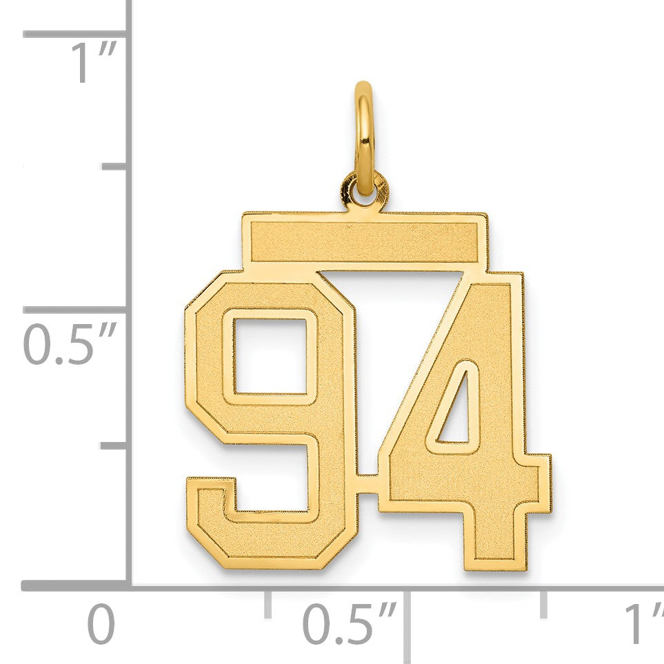 14k Medium Satin Number 94 Charm