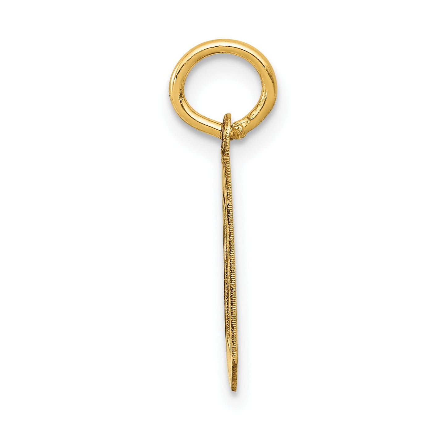 14k Small Satin Number 0 Charm