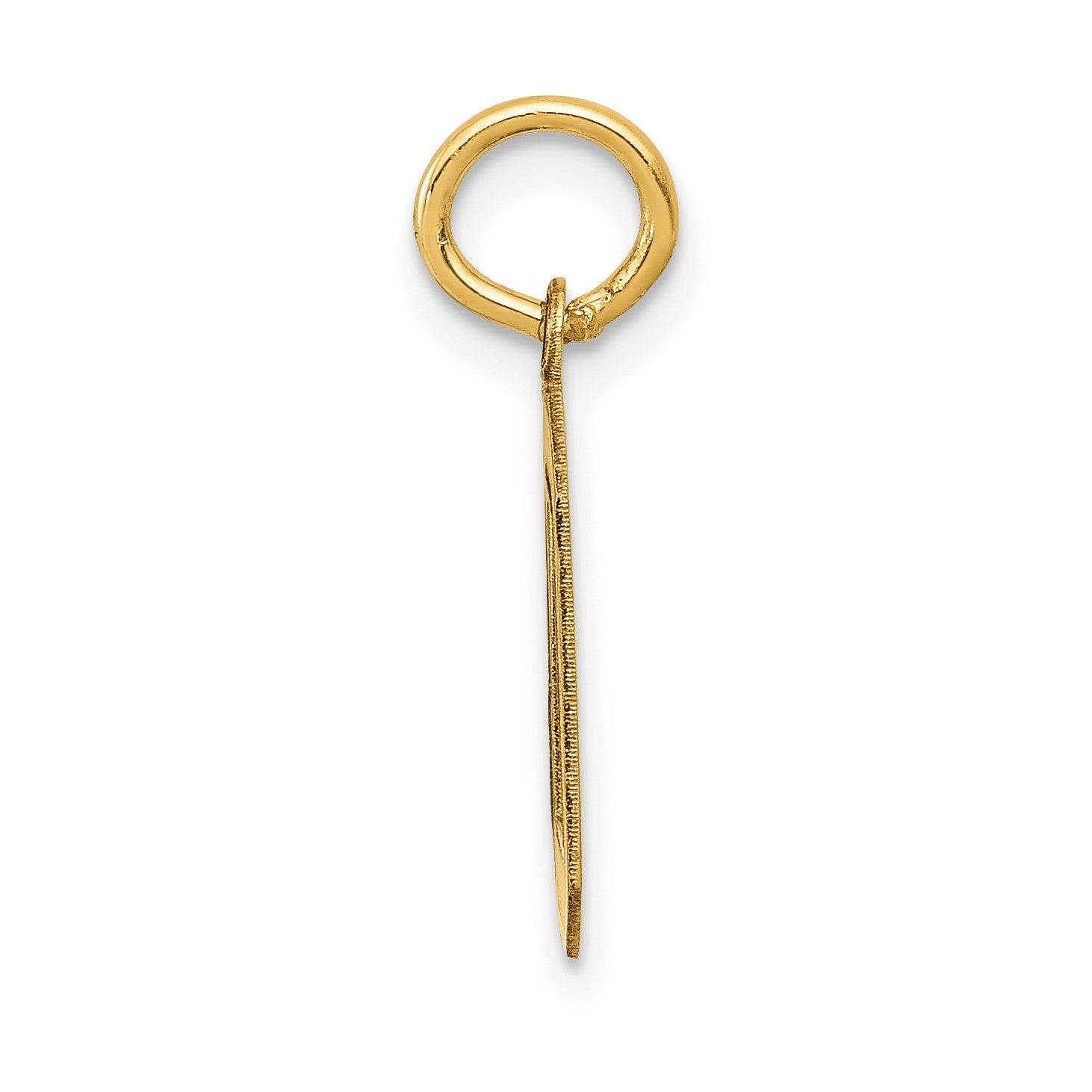 14k Small Satin Number 0 Charm
