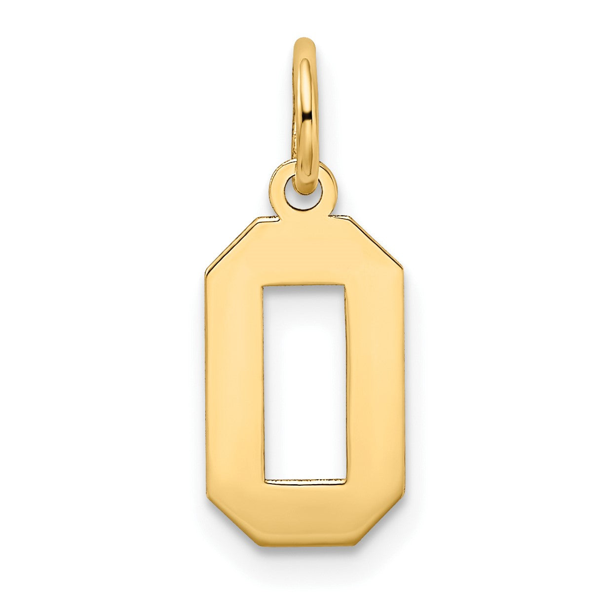 14k Small Satin Number 0 Charm