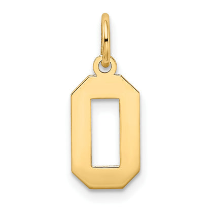 14k Small Satin Number 0 Charm