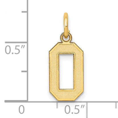 14k Small Satin Number 0 Charm