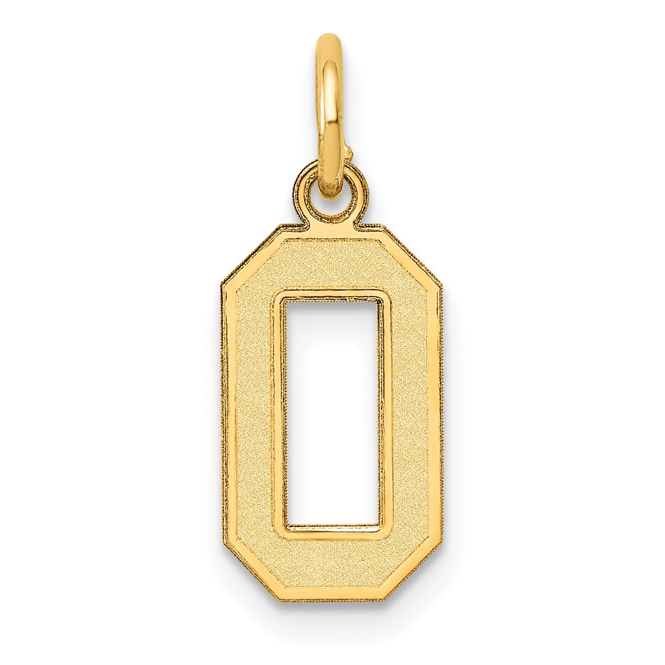 14k Small Satin Number 0 Charm