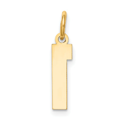 14k Small Satin Number 1 Charm