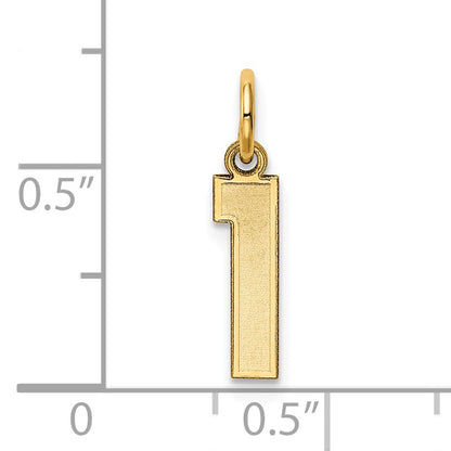 14k Small Satin Number 1 Charm